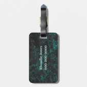 Mooie lichtblauwe bagagelabel (Achterkant verticaal)