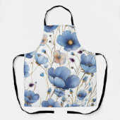 Mooie lichtblauwe bloem schort (Voorkant)