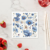 Mooie lichtblauwe bloem servet (Insitu)