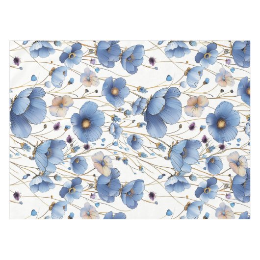 Mooie lichtblauwe bloem tafelkleed (Voorkant (Horizontaal))