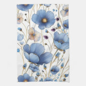 Mooie lichtblauwe bloem theedoek (Verticaal)