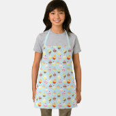 Mooie Lichtblauwe Cupcake Print Kinderen Schort (Insitu)