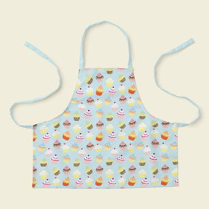 Mooie lichtblauwe Cupcake Print Kinderen Schort