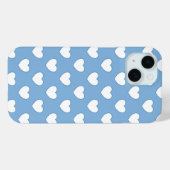 Mooie lichtblauwe kleur en witte harten Case-Mate iPhone case (Achterkant (horizontaal))