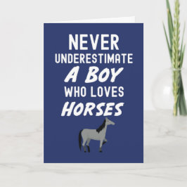 Mooie lichtblauwe paard kaartjes voor baby jongens kaart