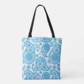 Mooie lichtblauwe Paisley Tote Bag (Achterkant)