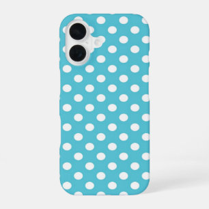 Mooie lichtblauwe stippenpatroon iPhone 16 hoesje