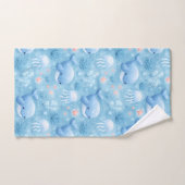 Mooie lichtblauwe walvis badhanddoek set bad handdoek (Handdoek)
