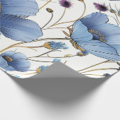 Mooie lichtblauwe wilde bloem cadeaupapier (Hoek)