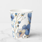 Mooie lichtblauwe wilde bloem papieren bekers (Achterkant)