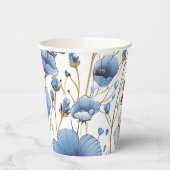 Mooie lichtblauwe wilde bloem papieren bekers (Links)