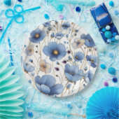 Mooie lichtblauwe wilde bloem papieren bordje (Feest)