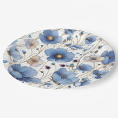 Mooie lichtblauwe wilde bloem papieren bordje (Gekanteld)