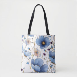Mooie lichtblauwe wilde bloem tote bag