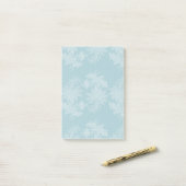 Mooie lichtblauwe witte bloem faux kant post-it® notes (Op bureau)