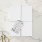 Mooie Lichtblauwe Witte Bloemen Bruiloftsdouche Cadeaulabel (Met Touw)