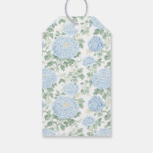 Mooie Lichtblauwe Witte Bloemen Bruiloftsdouche Cadeaulabel (Achterkant)