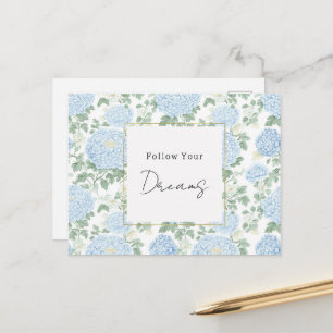 Mooie Lichtblauwe Witte Bloemen Dromen Briefkaart