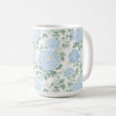 Mooie Lichtblauwe Witte Bloemen Koffiemok (Voorkant rechts)
