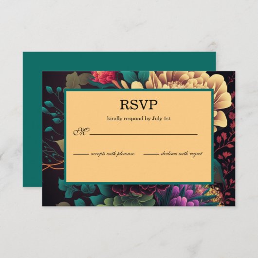 Mooie, lichte bruiloft RSVP kaartje (Voorkant / Achterkant)