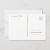 Mooie Lichte Groene 💚 Botanische Boho Bruiloft Save The Date (Achterkant)