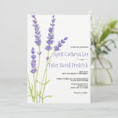 Mooie lichte Paarse Lavendel Flower Wedding Nodig Kaart (Staand voorkant)