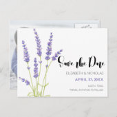 Mooie lichte Paarse lavendelfoto Sla de datum op Aankondigingskaart (Voorkant / Achterkant)