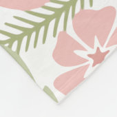 Mooie Lichte Roze en Groene Bloemen Fleece Deken (Hoek)