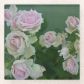 Mooie lichte roze rozen glazen onderzetter (Voorkant)