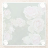 Mooie lichte roze rozen glazen onderzetter (Achterkant)