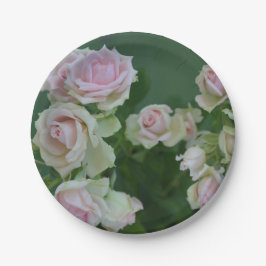 Mooie lichte roze rozen papieren bordje