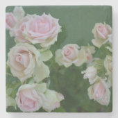 Mooie lichte roze rozen stenen onderzetter (Voorkant)