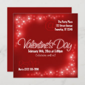 Mooie Lichten - Rode Valentijnsdag Uitnodigingen (Voorkant / Achterkant)