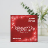 Mooie Lichten - Rode Valentijnsdag Uitnodigingen (Staand voorkant)