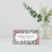 Mooie, lichtroze Lijst van Floral Greenery Visitekaartje (Staand voorkant)