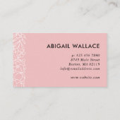 Mooie, lichtroze Lijst van Floral Greenery Visitekaartje (Achterkant)