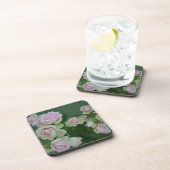 Mooie lichtroze tuinrozen  bier onderzetter (Rechterzijde)