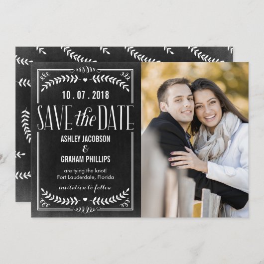 Mooie liefde bespaart de datumkaart save the date (Voorkant / Achterkant)