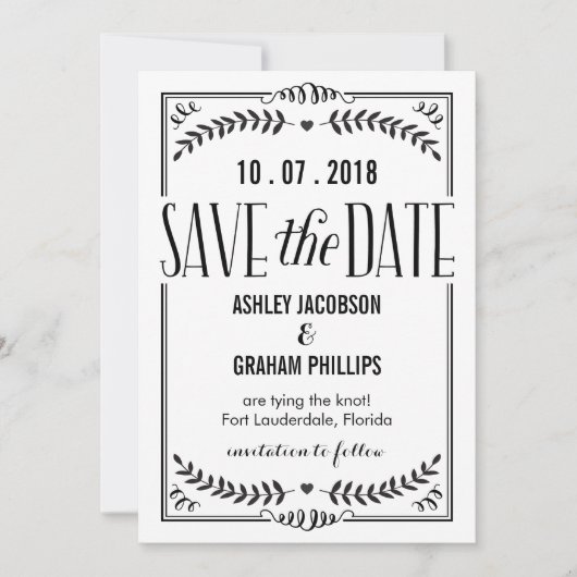 Mooie liefde bespaart de datumkaart save the date (Voorkant)