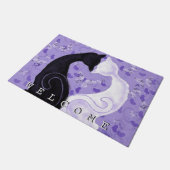 Mooie Liefde Deurmat Kat Paar - Welkom (Schuin)