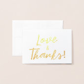 Mooie liefde en Bedankt Weddenschap Foto Dank u Folie Kaarten (Voorkant met envelop)