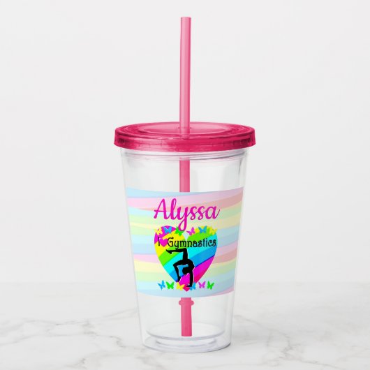 MOOIE LIEFDE GYMNASTIEK VOOR ALTIJD DESIGN ACRYL DRINKBEKER (Voorkant)
