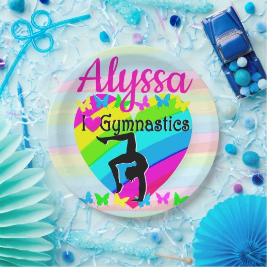 MOOIE LIEFDE GYMNASTIEK VOOR ALTIJD DESIGN PAPIEREN BORDJE (Feest)