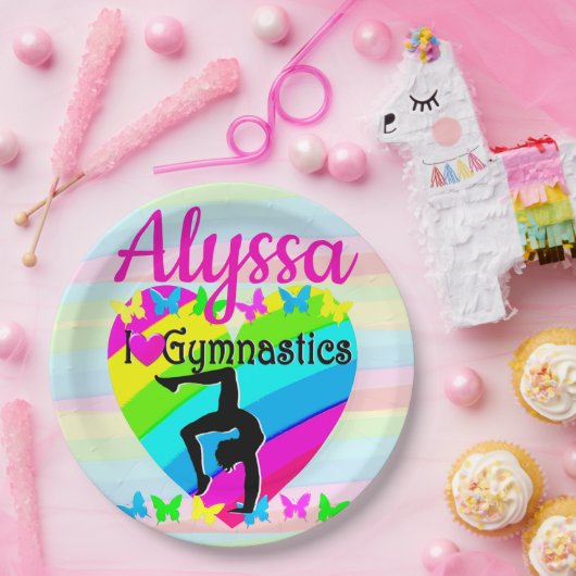 MOOIE LIEFDE GYMNASTIEK VOOR ALTIJD DESIGN PAPIEREN BORDJE (Feest)