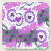 Mooie liefde hart motief art print bier onderzetter (Voorkant)