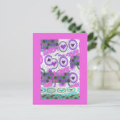 Mooie liefde hart motief art print briefkaart (Staand voorkant)