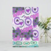 Mooie liefde hart motief art print briefpapier (Staand voorkant)