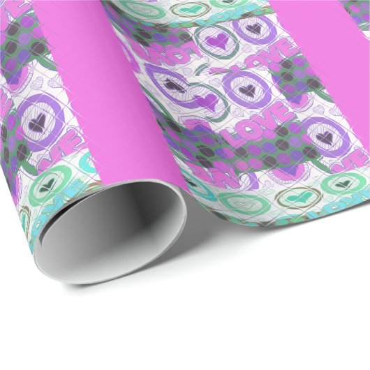 Mooie liefde hart motief art print cadeaupapier (Rol Hoek)