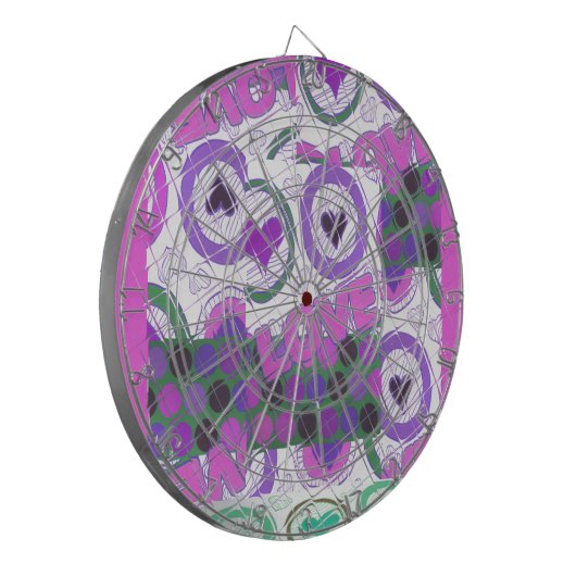 Mooie liefde hart motief art print dartbord (Voorkant Links)