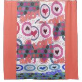 Mooie liefde hart motief art print douchegordijn (Voorkant)